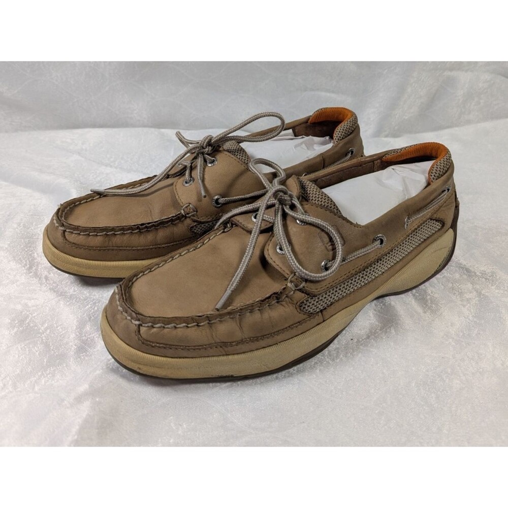Sperry Top-Sider Billfish Boat Shoes Men's 10M Tan Leather Mesh Nautical Classic
